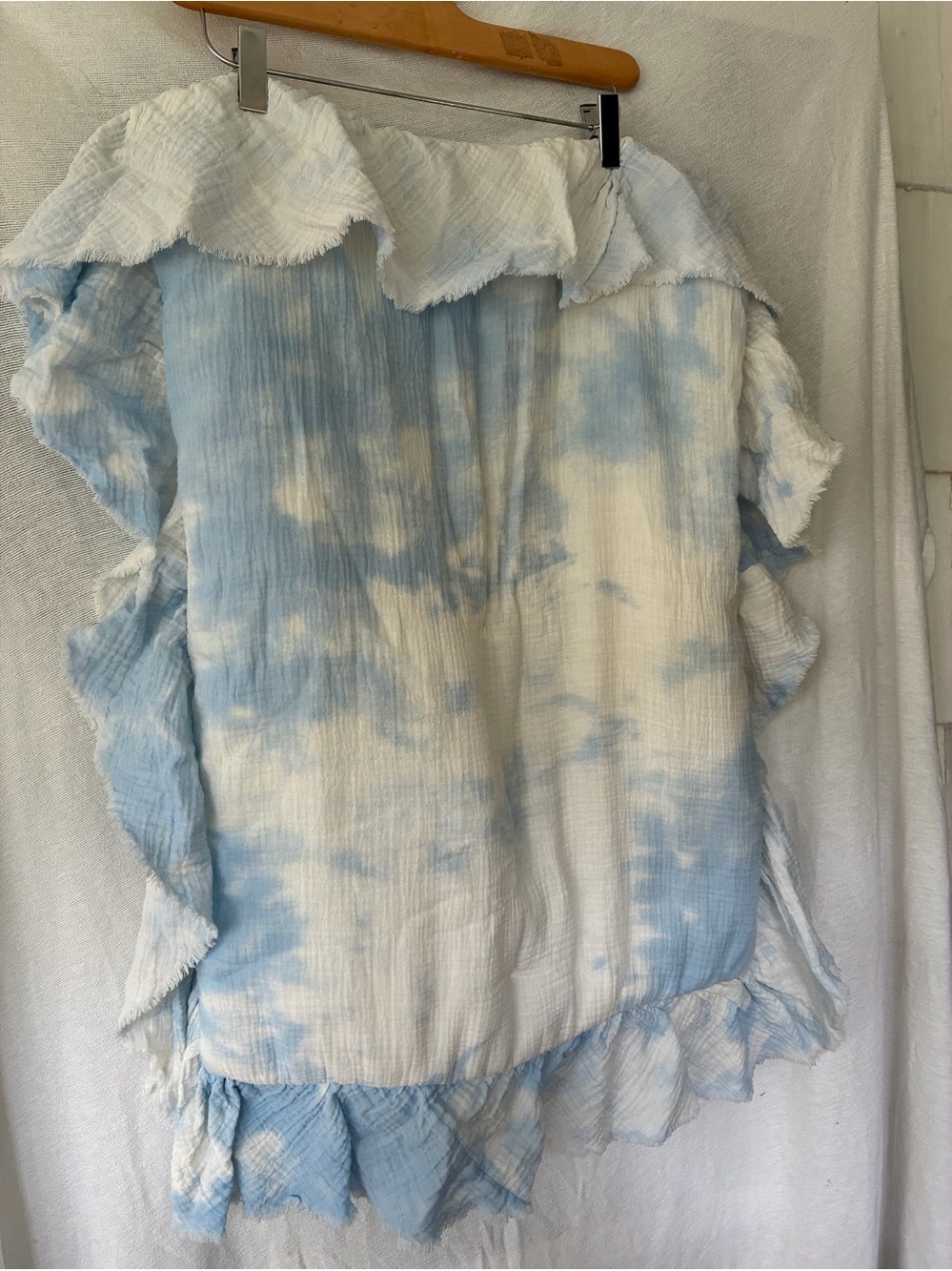 Pottery Barn Teen Light Blue & White Love Shack (2) Pillow Shams Preowned